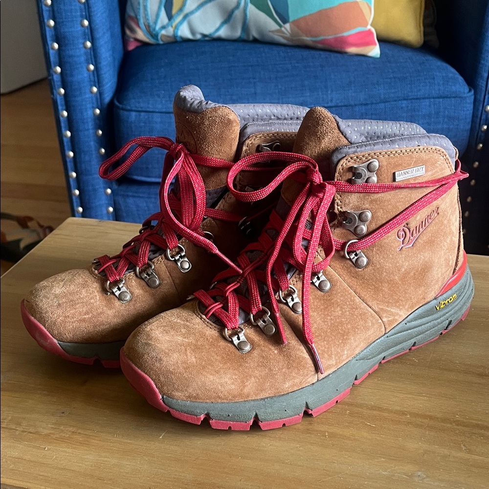Danner Tan Boots with Red Accents